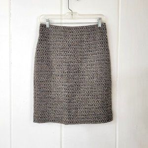 J Crew Wool Blend Tweed Short Skirt with Copper Metallic Threads